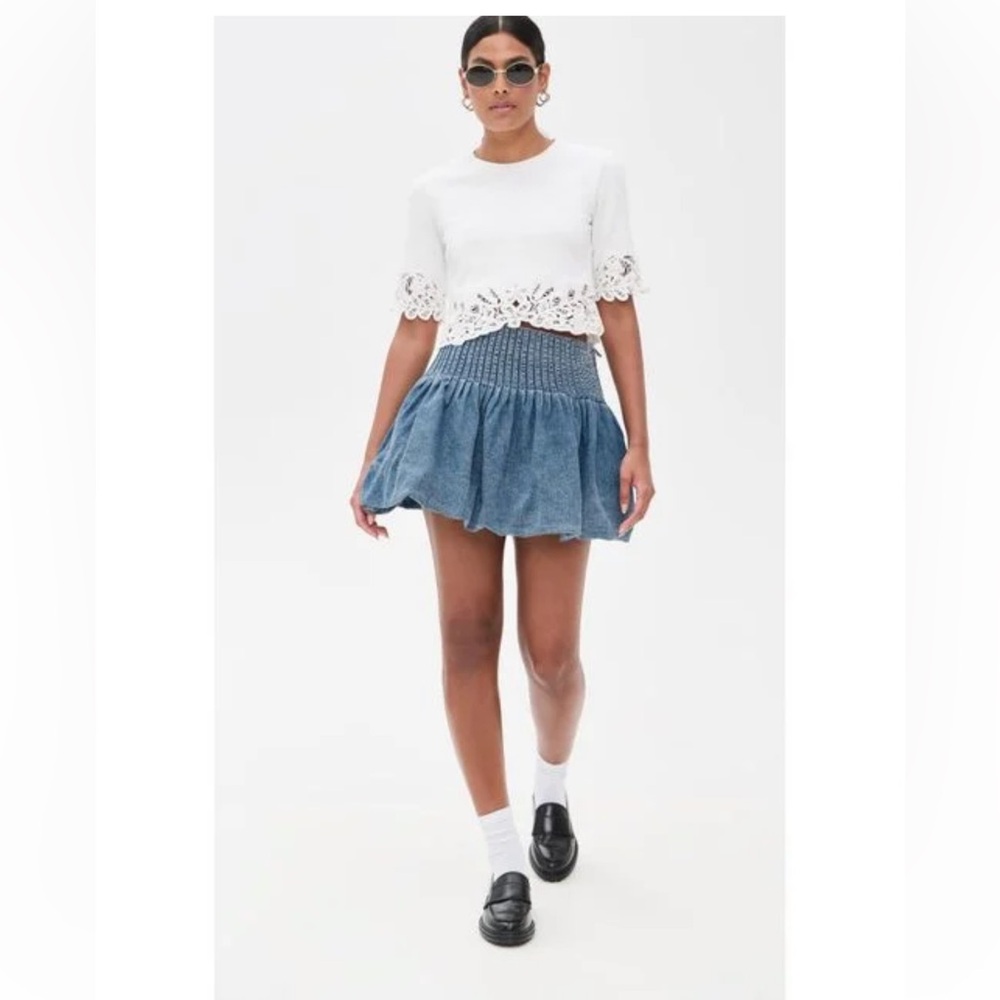 SEA NEW YORK denim bubble  Mini Skirt